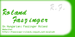 roland faszinger business card